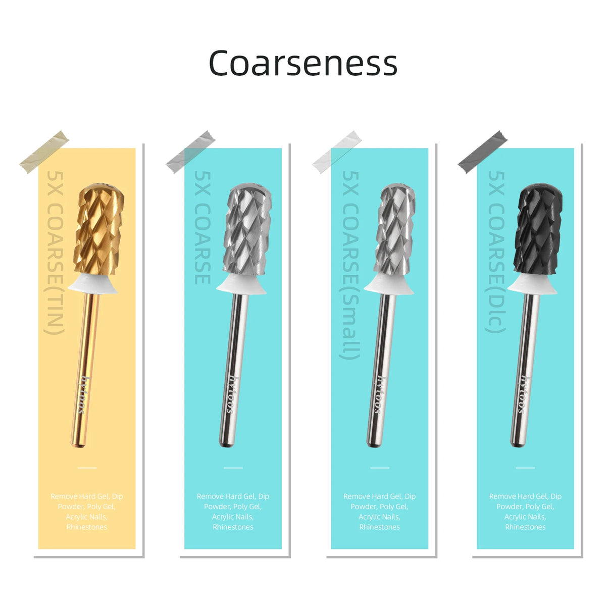 HYTOOS 5XC Safety Barrel Nail Drill Bits 3/32 Smooth Top Carbide Manicure Bit Remove Thick Gel Drills Accessories Supplier