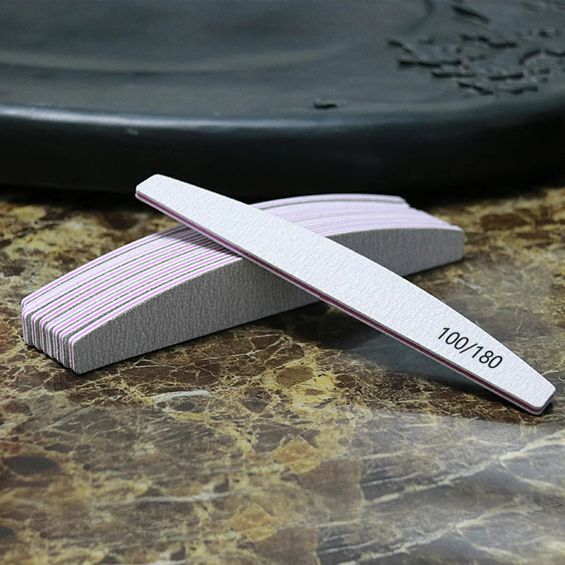 50pcs Nail Files 100/180 Grit Nail Files Double Side Sandpaper Nail Sanding Grinding Gel Nail Polish Nail Supplies Manicure Tool