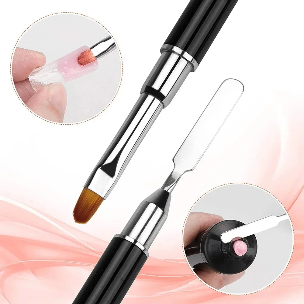 5/10/20/50pcs Gel Nail Brush & Picker 2 in 1 Design Spatula Nail Art Slice Builder Tools Pen for Acrylic Nails Extension Gel