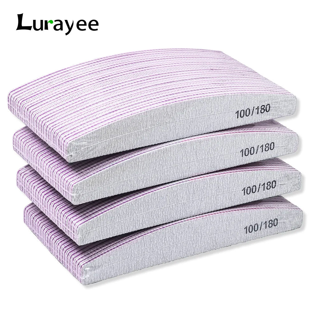 50pcs Nail Files 100/180 Grit Nail Files Double Side Sandpaper Nail Sanding Grinding Gel Nail Polish Nail Supplies Manicure Tool